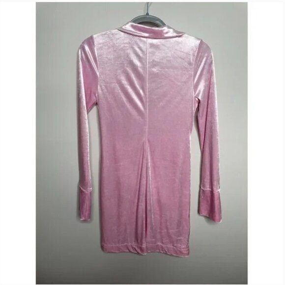 Free People Shayla Velvet Fitted Stretch Pink Mini Dress Size S NEW JB - Picture 5 of 7